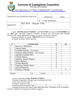 del. 37 aliquote TASI - Comune di Castiglione Cosentino