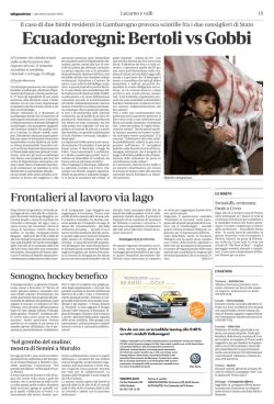 Ecuadoregni: Bertoli vs Gobbi