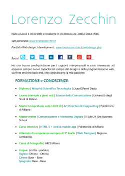 Curriculum - Lorenzo Zecchin