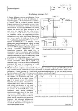 Oscillatore smorzato RLC VC r VC C L