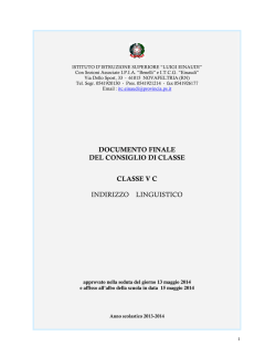 DOCUMENTO FINALE DEL CONSIGLIO DI CLASSE CLASSE V C