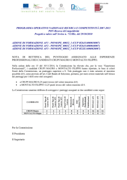 NOTA RETTIFICA PUNTEGGIO ASSEGNATO ALLE
