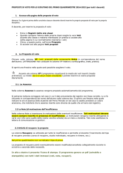 Inserimento proposte di voto scrutinio primo quadrimestre