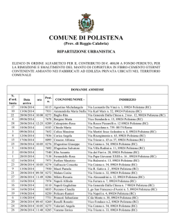 Elenco domande pervenute