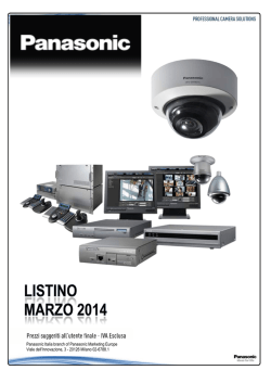 Listino Panasonic CCVE Marzo 2014