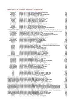 Download Listino su ordinazione dal 13 al 17 Gennaio 2014