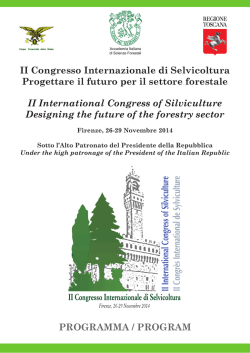 II Congresso Internazionale di Selvicoltura Progettare il futuro per il