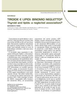 TIROIDE E LIPIDI: BINOMIO NEGLETTO?