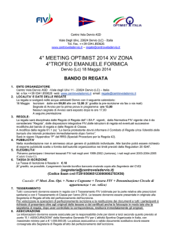 bando di regata 4&deg; MEETING OPTIMIST 2014 XV ZONA