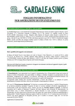 FOGLIO INFORMATIVO