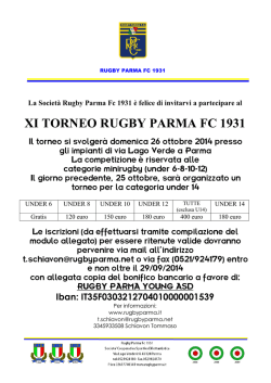 XI TORNEO RUGBY PARMA FC 1931