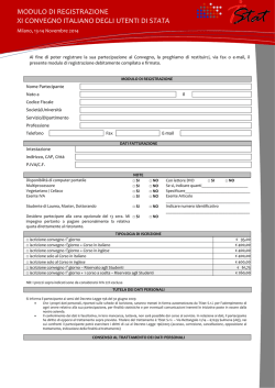 MODULO DI REGISTRAZIONE XI CONVEGNO ITALIANO