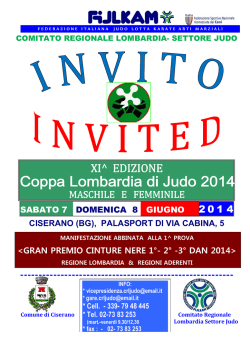 A1.PROGRAME XI^EDITIONS COPPA LOMBARDIA DI JUDO M.-F