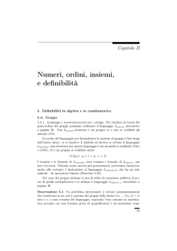 Numeri, ordini, insiemi, e definibilità
