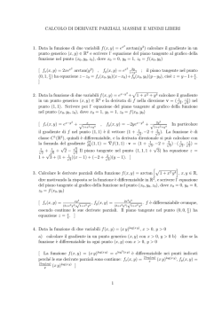 CALCOLO DI DERIVATE PARZIALI, MASSIMI E MINIMI LIBERI 1