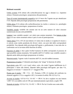 Richiami essenziali: Utilità scontata (US) attiene alla scelta