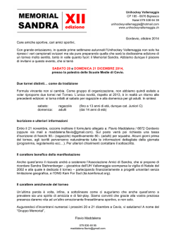 Invito Memorial Sandra 2014