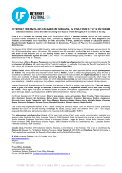 internet festival 2014 is back in tuscany, in pisa from 9 to 12 october