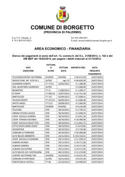 elenco pagamenti - Comune di BORGETTO