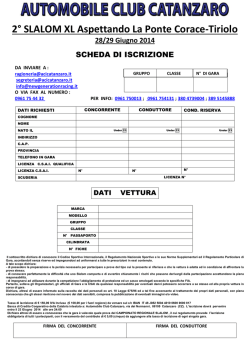 2&deg; SLALOM XL Aspettando La Ponte Corace-Tiriolo