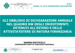 Gli obblighi di dichiarazione annuale nel quadro RW degli