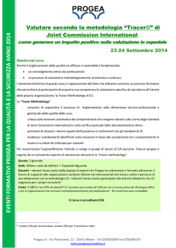 EVENTI FOR M ATIV I PROGEA PER LA Q UA LITÀ E LA SICU