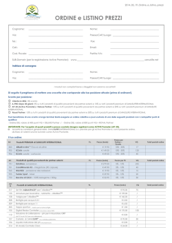 ORDINE e LISTINO PREZZI