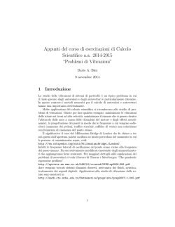 Problemi di Vibrazioni - Dipartimento di Matematica