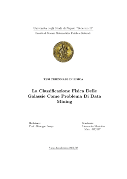La Classificazione Fisica Delle Galassie Come Problema Di Data