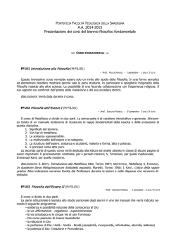 Presentazione dei corsi (A.A. 2014-2015)
