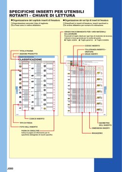 CATALOGO GENERALE C006I : INSERTI PER FRESE