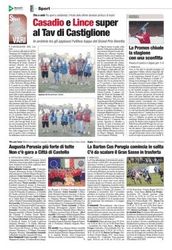 Casadio e Lince super al Tav di Castiglione