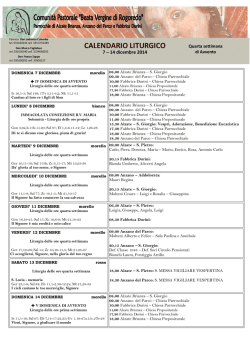 CALENDARIO LITURGICO