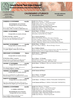 CALENDARIO LITURGICO