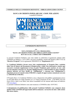 Obbligazioni Zero Coupon inizio collocamento 07-2012