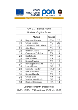 PON C1 - Elenco Alunni Modulo: English for us Alunno Classe 18