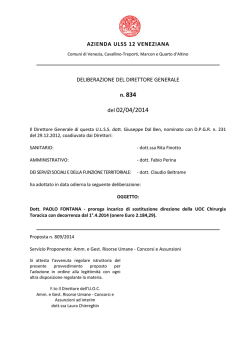 delibera DG 834/2014 - Azienda Ulss 12 veneziana