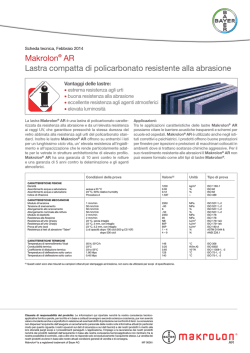 Makrolon&reg; AR Lastra compatta di policarbonato resistente alla