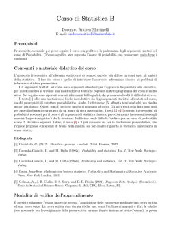 Corso di Statistica B