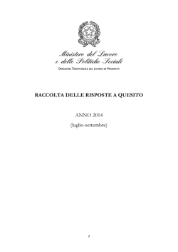 RACCOLTA DELLE RISPOSTE A QUESITO ANNO 2014 (luglio