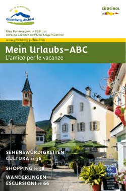 Mein Urlaubs&ndash;ABC - Gitschberg Jochtal