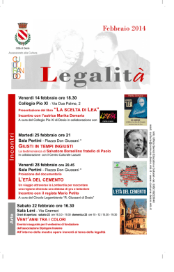 Scarica il programma completo con le proposte