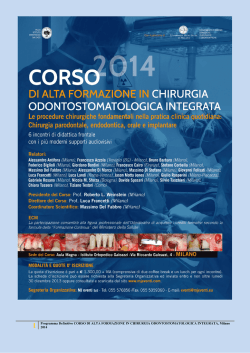 Corso di alta formazione in chirurgia odontostomatologica integrata.
