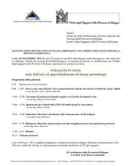 Programma - Ordine dei Geologi Regione Emilia