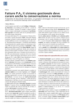 Fatture P.A., il sistema gestionale deve curare anche la