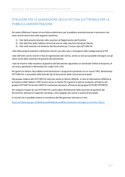 Guida sulla generazione della Fattura Elettronica per la PA