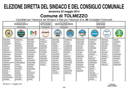 Manifesto candidati TOLMEZZO elezioni comunali 25 maggio