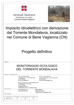 monitoraggio ecologico del torrente mondalavia a benevagienna