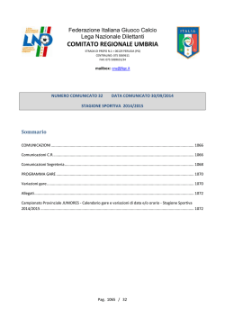 Stagione Sportiva 2014/2015 - FIGC Comitato Regionale Umbria