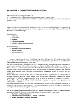 Sideropenia - Ospedali riuniti di Trieste